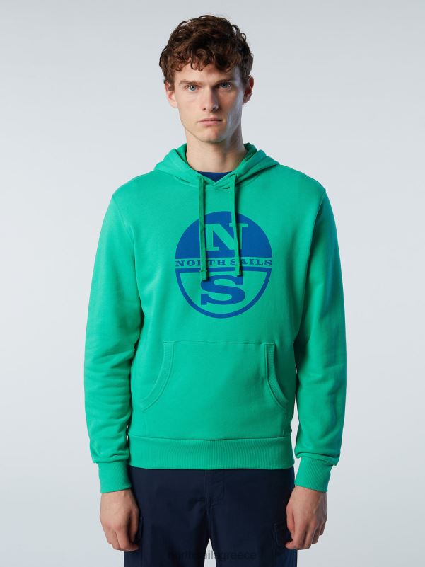 γρ North Sails άνδρες Φούτερ με λογότυπο maxi πράσινο κήπο NZP8296 είδη ένδυσης