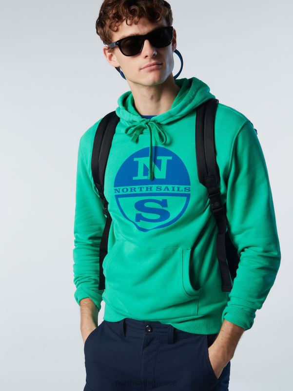 γρ North Sails άνδρες Φούτερ με λογότυπο maxi πράσινο κήπο NZP8296 είδη ένδυσης