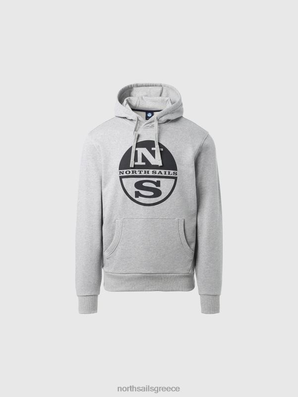 γρ North Sails άνδρες Φούτερ με λογότυπο maxi γκρι μελανζέ NZP8301 είδη ένδυσης