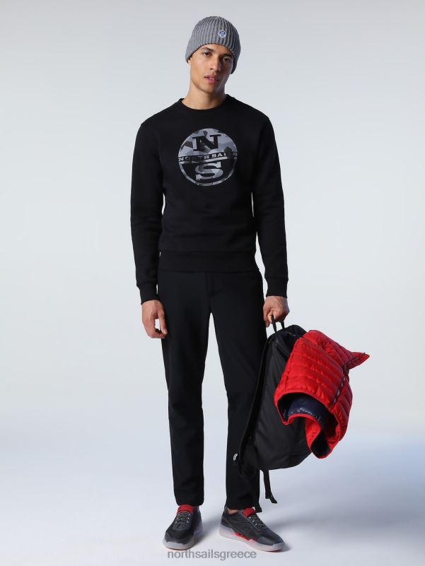 γρ North Sails άνδρες φούτερ με λογότυπο maxi μαύρος NZP8951 είδη ένδυσης