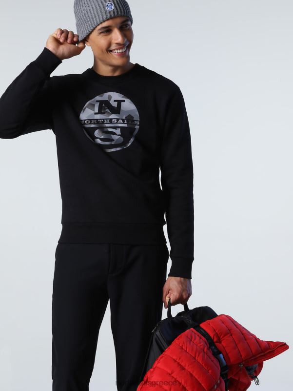 γρ North Sails άνδρες φούτερ με λογότυπο maxi μαύρος NZP8951 είδη ένδυσης