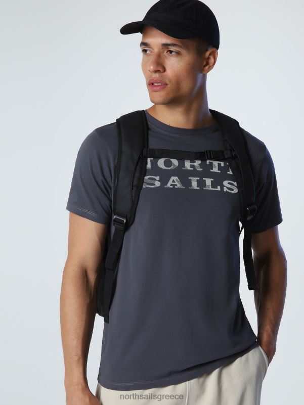 γρ North Sails άνδρες μπλουζάκι με γράμματα ασφάλτος NZP81000 είδη ένδυσης
