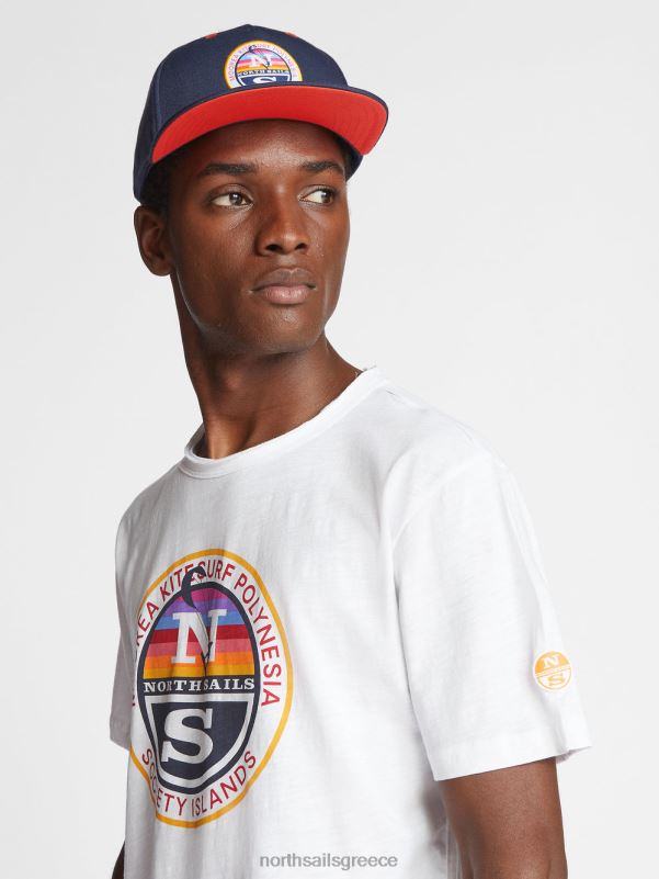 γρ North Sails άνδρες εμπριμέ μπλουζάκι άσπρο NZP81121 είδη ένδυσης