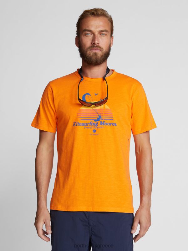 γρ North Sails άνδρες εμπριμέ μπλουζάκι ζωντανό πορτοκαλί NZP81123 είδη ένδυσης