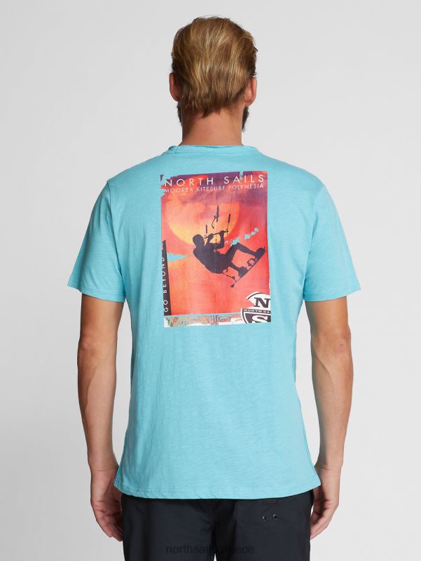 γρ North Sails άνδρες εμπριμέ μπλουζάκι μπλε του ουρανού NZP81124 είδη ένδυσης