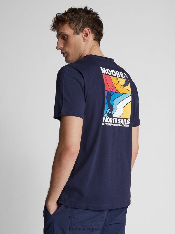 γρ North Sails άνδρες εμπριμέ μπλουζάκι ναυτικό μπλε NZP81126 είδη ένδυσης