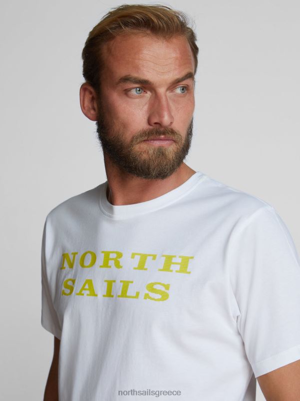 γρ North Sails άνδρες μπλουζάκι με γράμματα άσπρο NZP81255 είδη ένδυσης