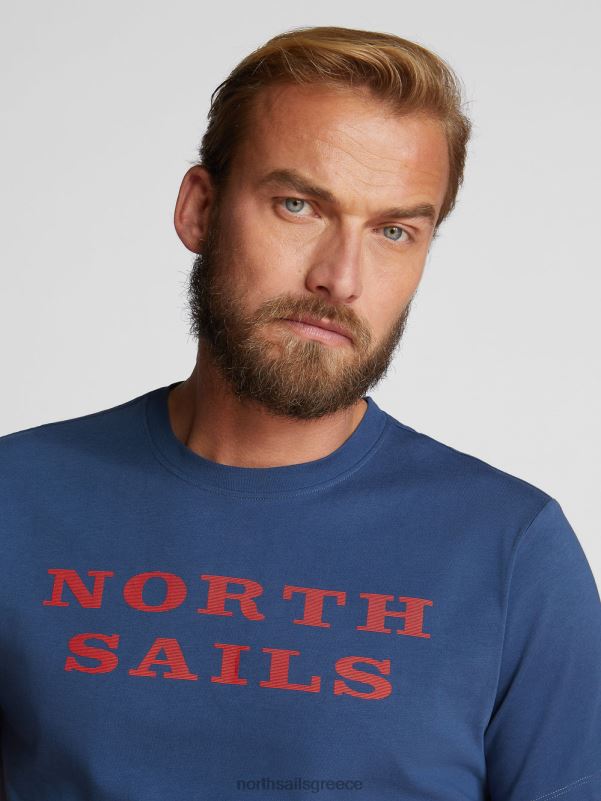 γρ North Sails άνδρες μπλουζάκι με γράμματα σκούρο τζιν NZP81260 είδη ένδυσης