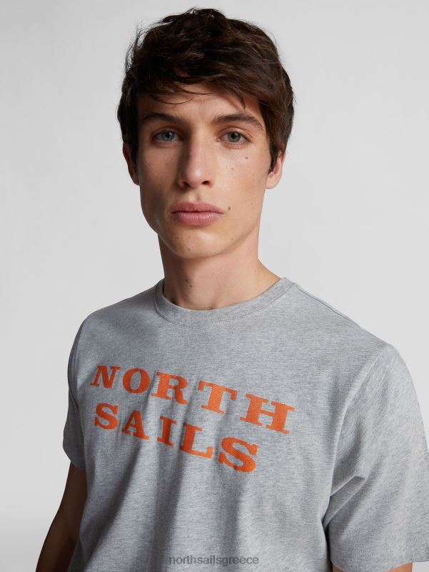γρ North Sails άνδρες μπλουζάκι με γράμματα γκρι μελανζέ NZP81263 είδη ένδυσης