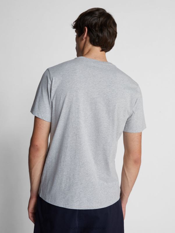 γρ North Sails άνδρες μπλουζάκι με γράμματα γκρι μελανζέ NZP81263 είδη ένδυσης