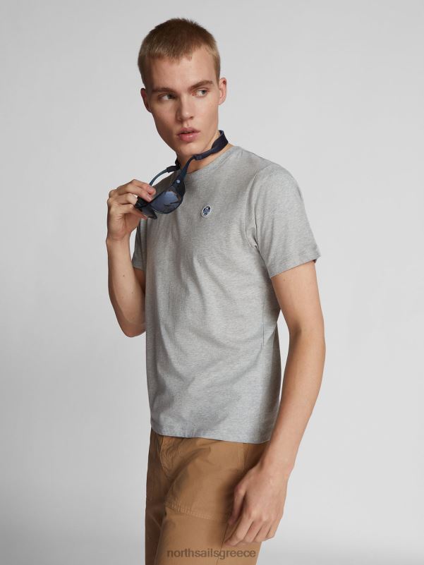 γρ North Sails άνδρες κοντομάνικο μπλουζάκι γκρι μελανζέ NZP81277 είδη ένδυσης