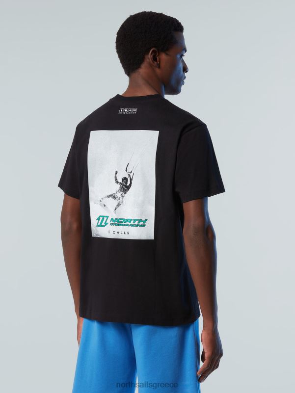 γρ North Sails άνδρες μπλουζάκι με γραφική στάμπα μαύρος NZP8135 είδη ένδυσης