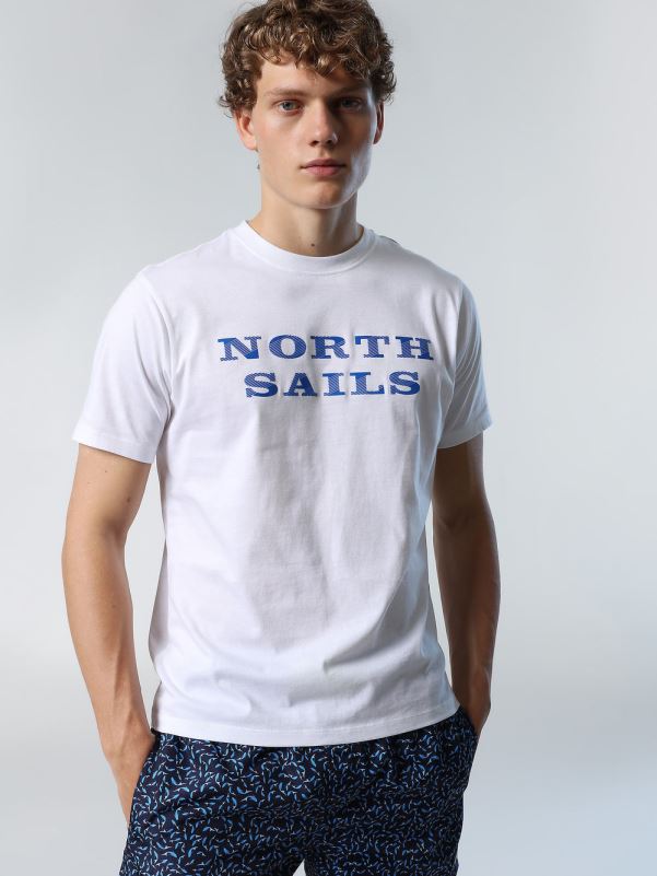 γρ North Sails άνδρες μπλουζάκι με στάμπα στο στήθος άσπρο NZP8141 είδη ένδυσης