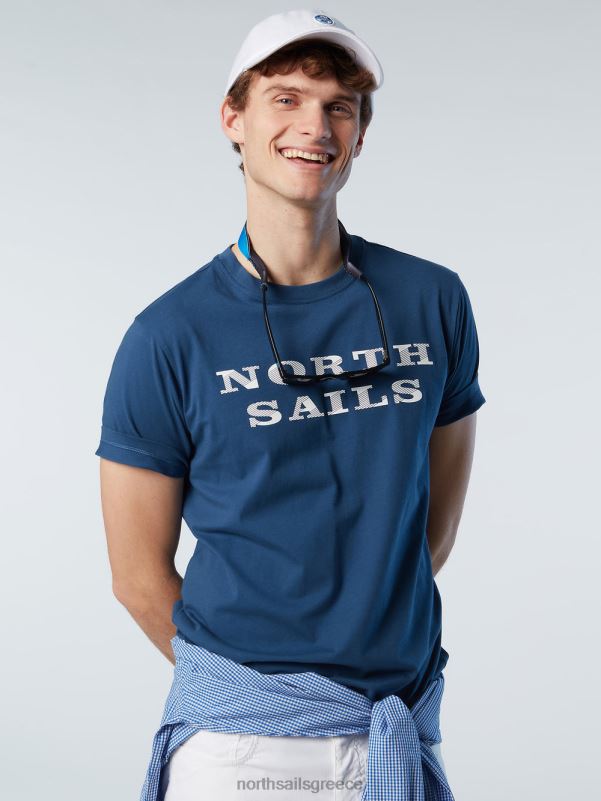 γρ North Sails άνδρες μπλουζάκι με στάμπα στο στήθος σκούρο τζιν NZP8142 είδη ένδυσης