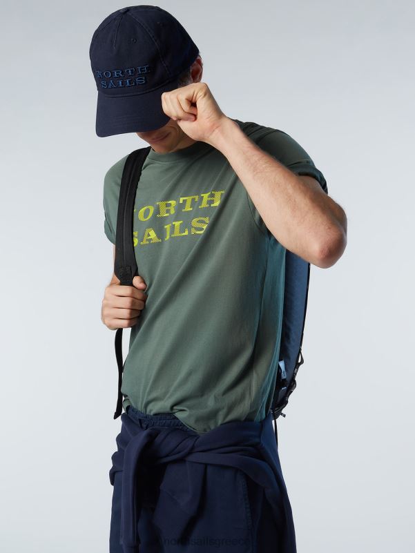 γρ North Sails άνδρες μπλουζάκι με στάμπα στο στήθος στρατιωτικό πράσινο NZP8144 είδη ένδυσης