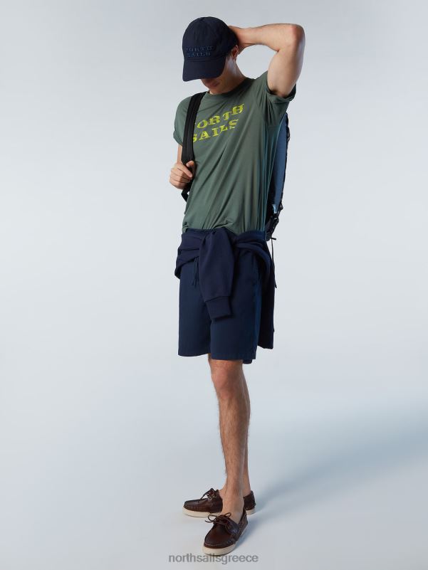 γρ North Sails άνδρες μπλουζάκι με στάμπα στο στήθος στρατιωτικό πράσινο NZP8144 είδη ένδυσης