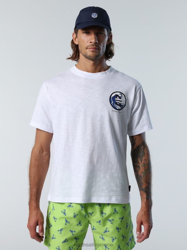 γρ North Sails άνδρες μπλουζάκι με γραφική στάμπα άσπρο NZP8148 είδη ένδυσης
