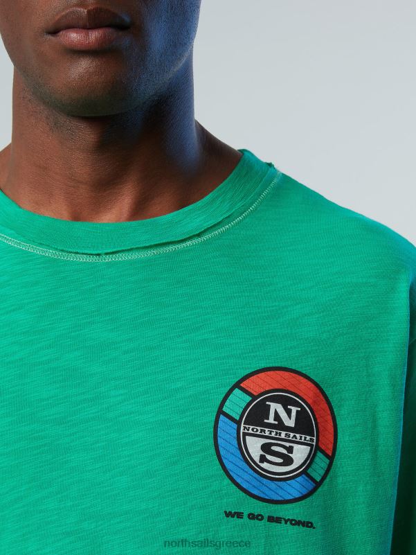 γρ North Sails άνδρες μπλουζάκι με γραφική στάμπα πράσινο κήπο NZP8149 είδη ένδυσης