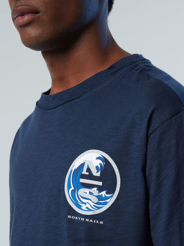 γρ North Sails άνδρες μπλουζάκι με γραφική στάμπα ναυτικό μπλε NZP8150 είδη ένδυσης