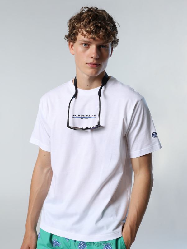 γρ North Sails άνδρες μπλουζάκι με στάμπα στο στήθος άσπρο NZP8152 είδη ένδυσης