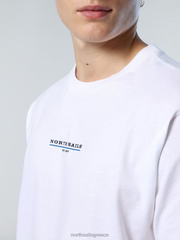 γρ North Sails άνδρες μπλουζάκι με στάμπα στο στήθος άσπρο NZP8152 είδη ένδυσης