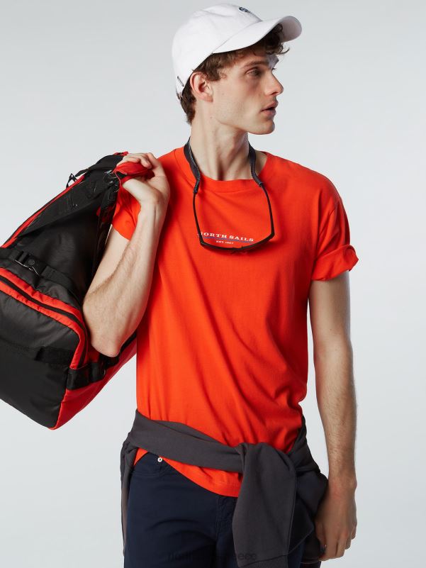 γρ North Sails άνδρες μπλουζάκι με στάμπα στο στήθος έντονο πορτοκαλί NZP8153 είδη ένδυσης