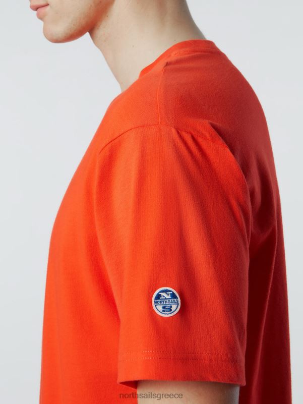 γρ North Sails άνδρες μπλουζάκι με στάμπα στο στήθος έντονο πορτοκαλί NZP8153 είδη ένδυσης