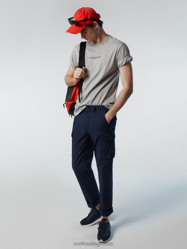 γρ North Sails άνδρες μπλουζάκι με στάμπα στο στήθος γκρι μελανζέ NZP8156 είδη ένδυσης