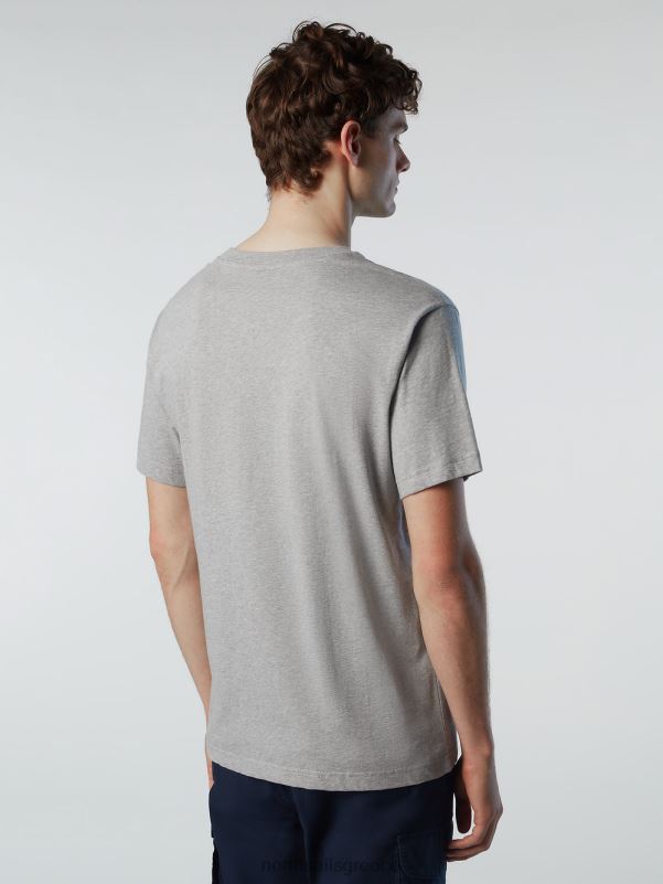 γρ North Sails άνδρες μπλουζάκι με στάμπα στο στήθος γκρι μελανζέ NZP8156 είδη ένδυσης