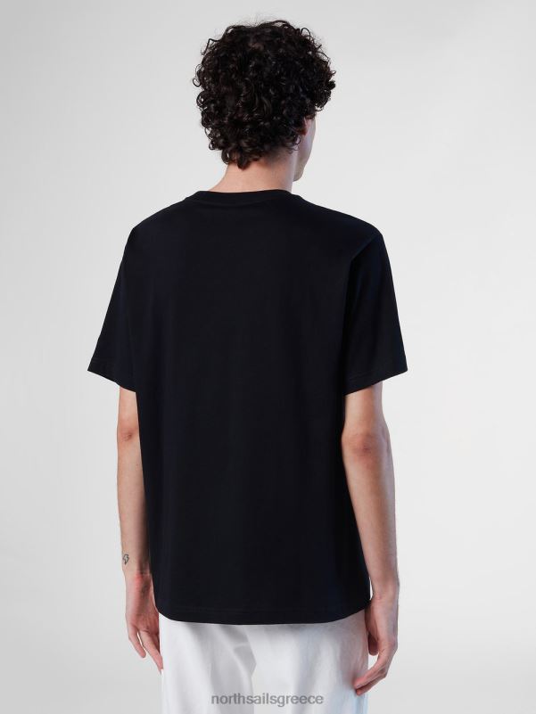 γρ North Sails άνδρες μπλουζάκι με στάμπα στο στήθος μαύρος NZP8157 είδη ένδυσης