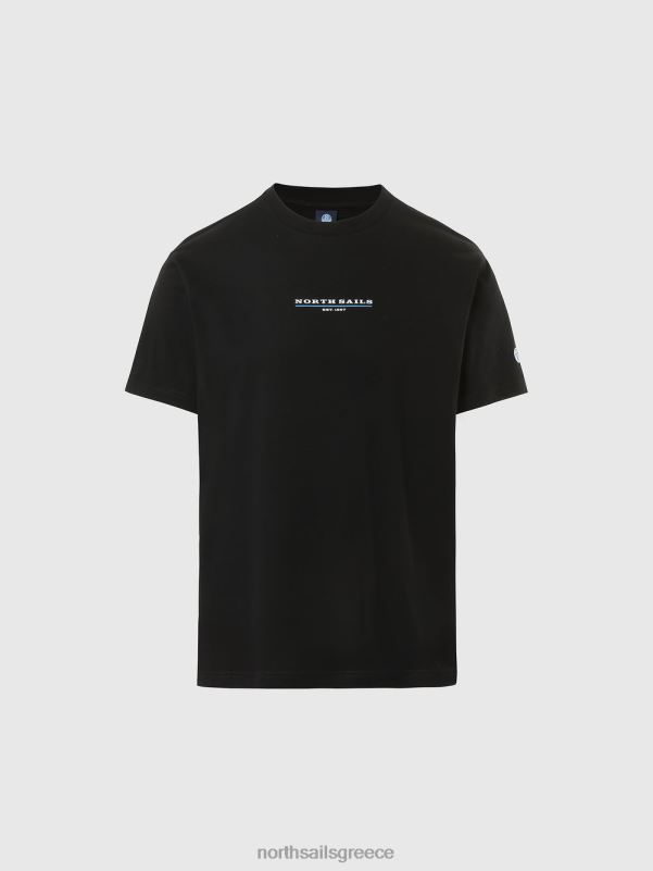 γρ North Sails άνδρες μπλουζάκι με στάμπα στο στήθος μαύρος NZP8157 είδη ένδυσης