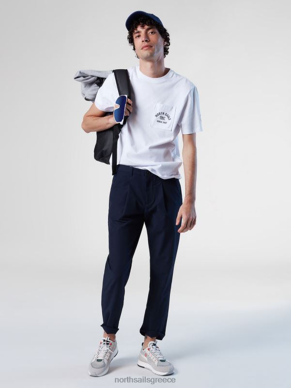 γρ North Sails άνδρες μπλουζάκι με τσέπη στο στήθος άσπρο NZP8159 είδη ένδυσης