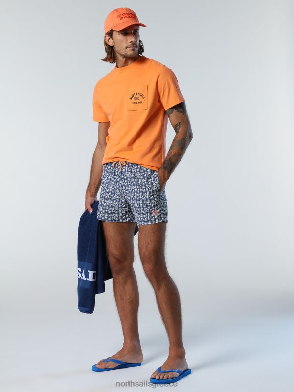 γρ North Sails άνδρες μπλουζάκι με τσέπη στο στήθος πεπόνι NZP8160 είδη ένδυσης