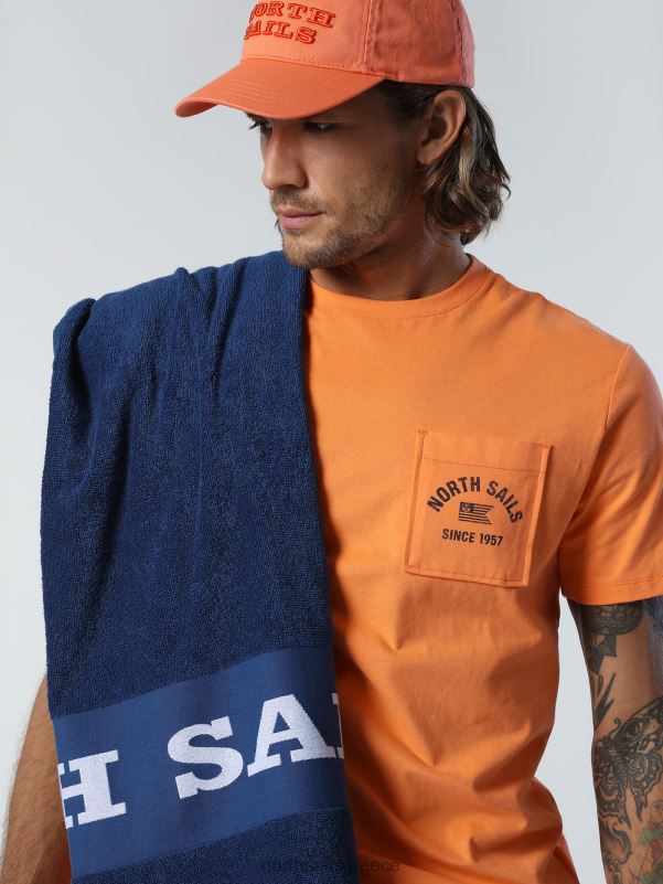 γρ North Sails άνδρες μπλουζάκι με τσέπη στο στήθος πεπόνι NZP8160 είδη ένδυσης