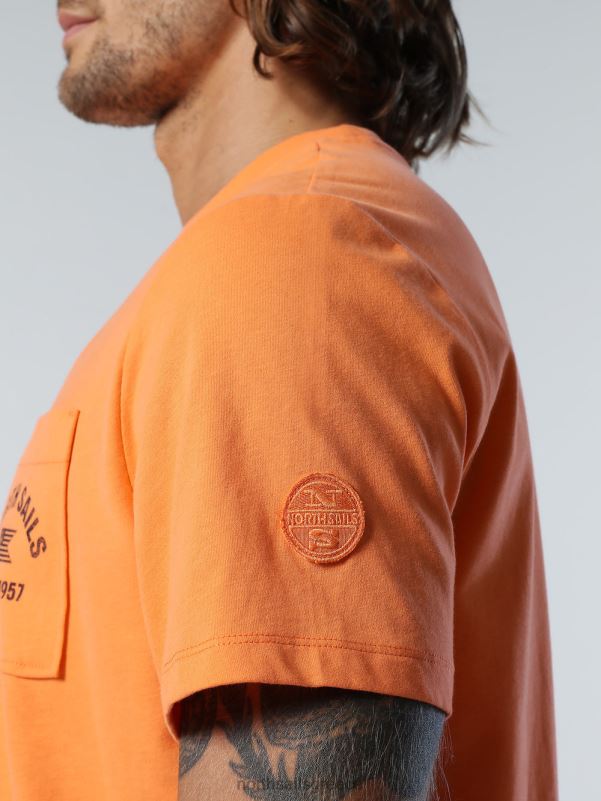 γρ North Sails άνδρες μπλουζάκι με τσέπη στο στήθος πεπόνι NZP8160 είδη ένδυσης