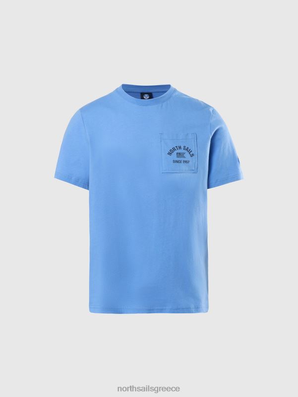 γρ North Sails άνδρες μπλουζάκι με τσέπη στο στήθος γαλάζιο του αραβοσίτου NZP8161 είδη ένδυσης