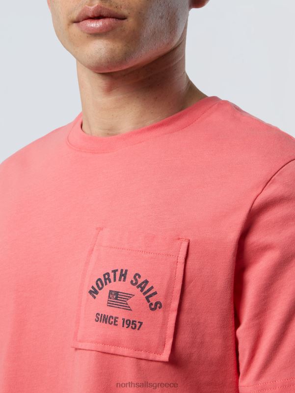 γρ North Sails άνδρες μπλουζάκι με τσέπη στο στήθος καρυκευμένο κοράλλι NZP8162 είδη ένδυσης