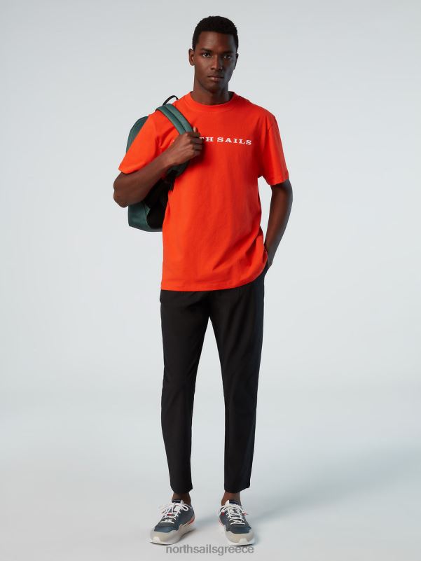 γρ North Sails άνδρες μπλουζάκι με στάμπα στο στήθος έντονο πορτοκαλί NZP8164 είδη ένδυσης