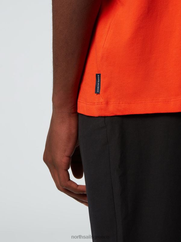 γρ North Sails άνδρες μπλουζάκι με στάμπα στο στήθος έντονο πορτοκαλί NZP8164 είδη ένδυσης