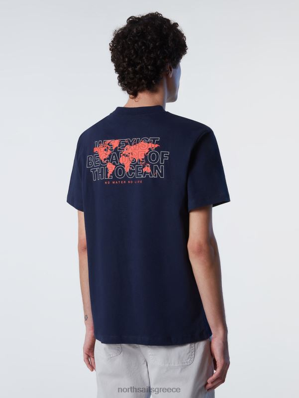 γρ North Sails άνδρες μπλουζάκι με στάμπα στο στήθος ναυτικό μπλε NZP8165 είδη ένδυσης