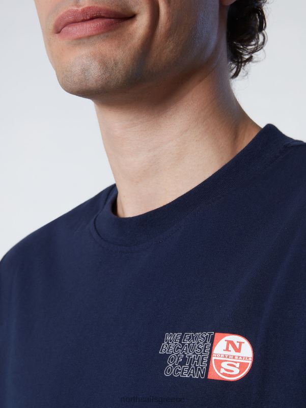 γρ North Sails άνδρες μπλουζάκι με στάμπα στο στήθος ναυτικό μπλε NZP8165 είδη ένδυσης