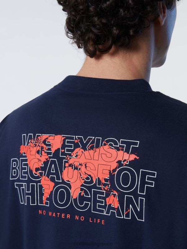 γρ North Sails άνδρες μπλουζάκι με στάμπα στο στήθος ναυτικό μπλε NZP8165 είδη ένδυσης