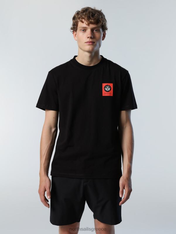 γρ North Sails άνδρες μπλουζάκι με στάμπα στο στήθος μαύρος NZP8166 είδη ένδυσης
