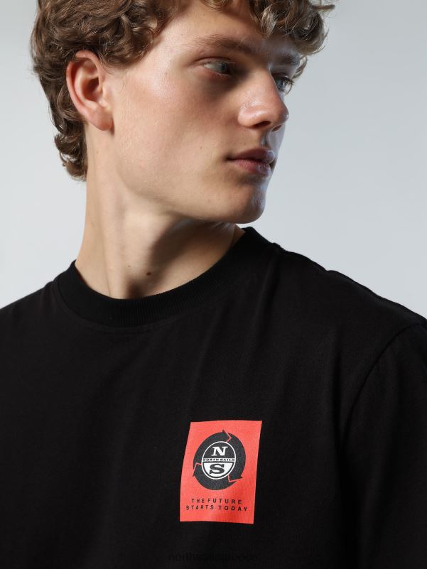 γρ North Sails άνδρες μπλουζάκι με στάμπα στο στήθος μαύρος NZP8166 είδη ένδυσης