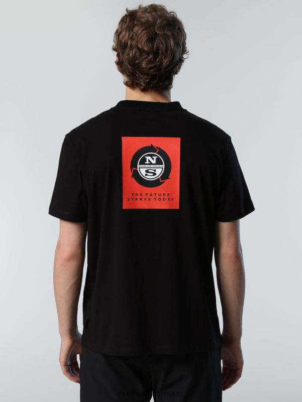 γρ North Sails άνδρες μπλουζάκι με στάμπα στο στήθος μαύρος NZP8166 είδη ένδυσης