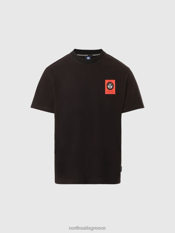 γρ North Sails άνδρες μπλουζάκι με στάμπα στο στήθος μαύρος NZP8166 είδη ένδυσης