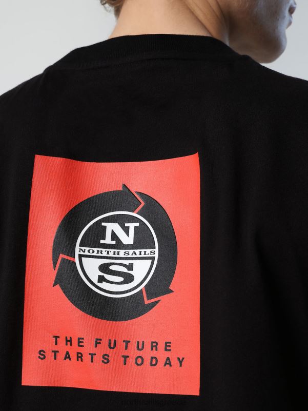 γρ North Sails άνδρες μπλουζάκι με στάμπα στο στήθος μαύρος NZP8166 είδη ένδυσης