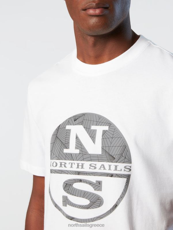 γρ North Sails άνδρες μπλουζάκι με ανακλαστικό λογότυπο άσπρο NZP8168 είδη ένδυσης