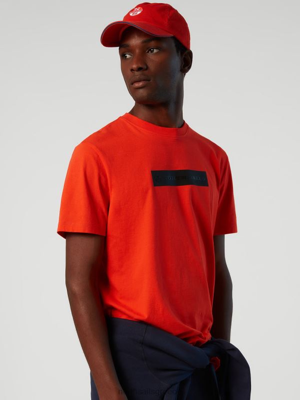 γρ North Sails άνδρες μπλουζάκι με ανακλαστικό λογότυπο έντονο πορτοκαλί NZP8169 είδη ένδυσης