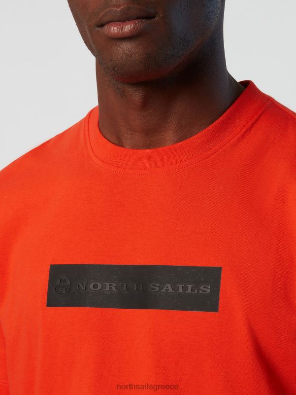 γρ North Sails άνδρες μπλουζάκι με ανακλαστικό λογότυπο έντονο πορτοκαλί NZP8169 είδη ένδυσης